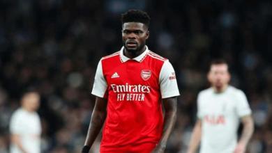 Arsenal defensive midfielder Thomas Partey did not practice with his colleagues in London Colney today-compressed