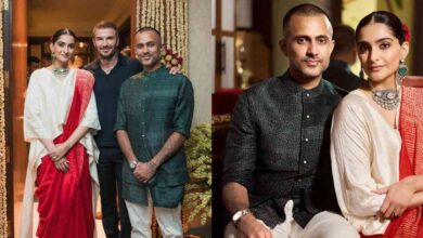 David Beckham with Sonam Kapoor Ahuja and her husband. (Source: NDTV)