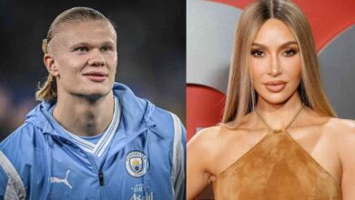 Erling Haaland and Kim Kardashian. (Source: ESPN)